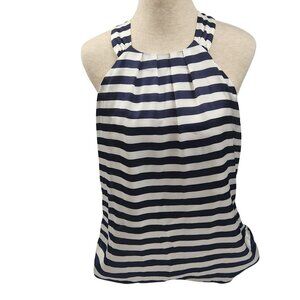 Violet & Claire Striped Halter Top Black & White Polyester Women Size M